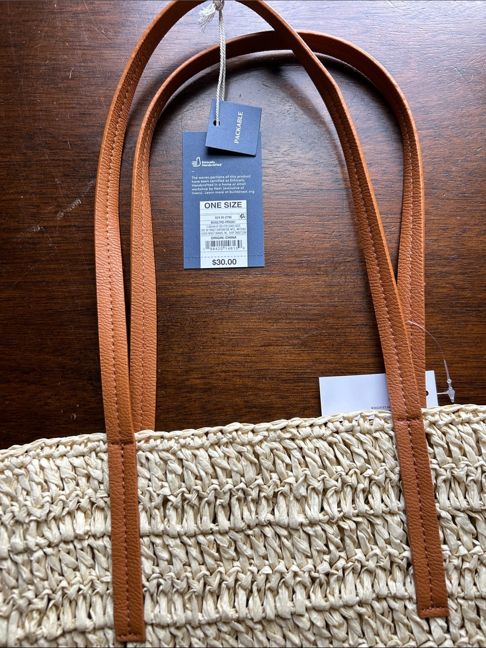 Women’s Woven Tote Bag - Picture 2 of 5